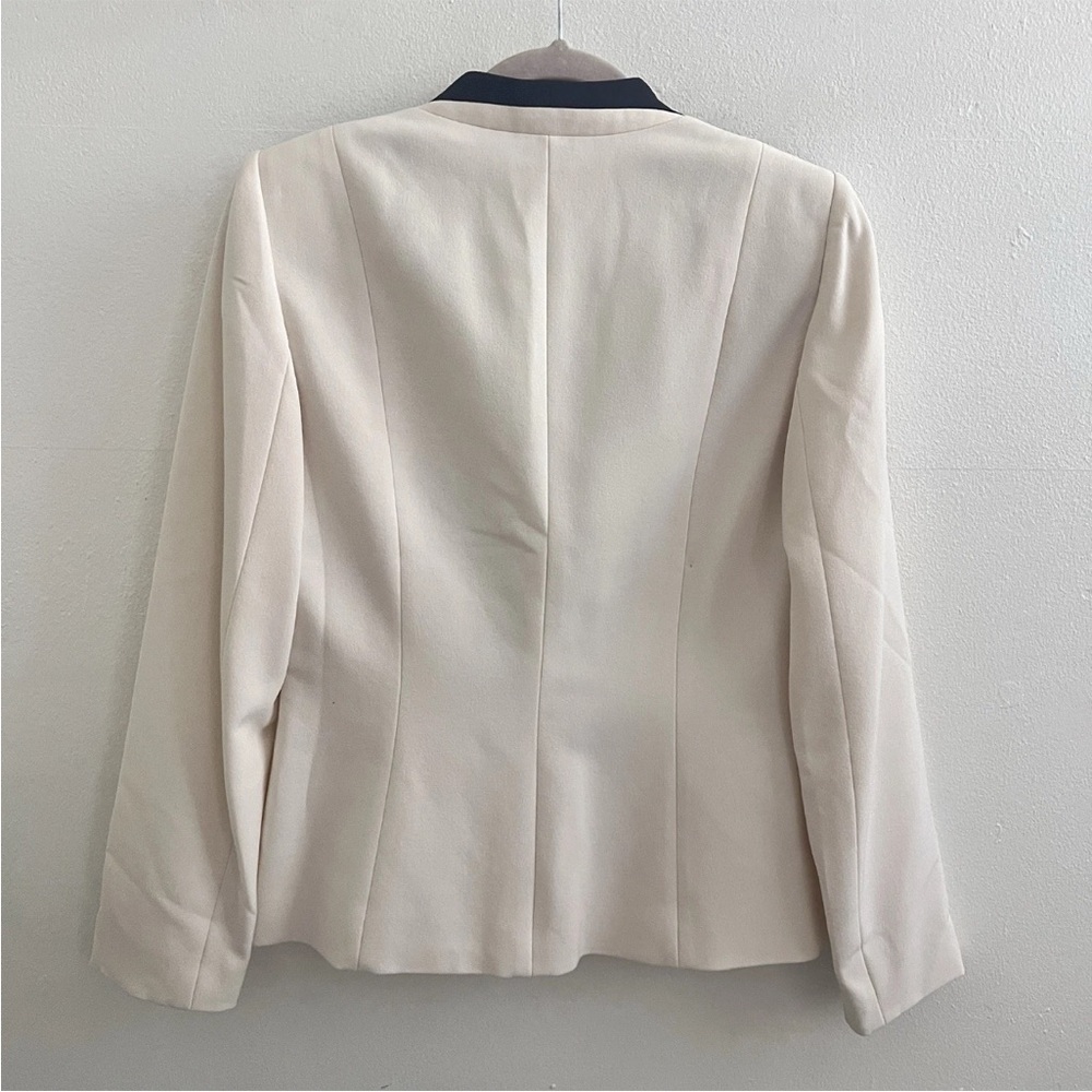 Tahari ASL Cream Blazer with Black Lapels size 4 NEW - Picture 7 of 9